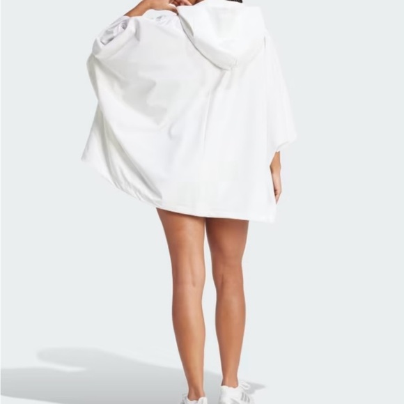 Adidas Tennis Premium Wind Jacket Poncho White Hooded Womens M NWT Loose fit - Picture 2 of 12